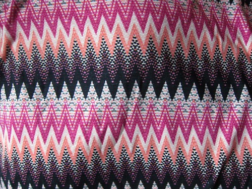 Pinka and purple chevron rayon/lycra knit large print