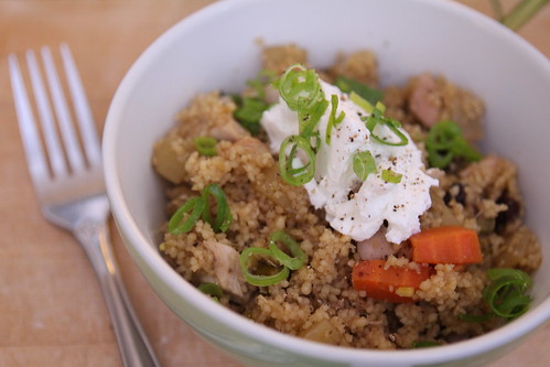 Chicken Couscous with Yogurt and Scallions