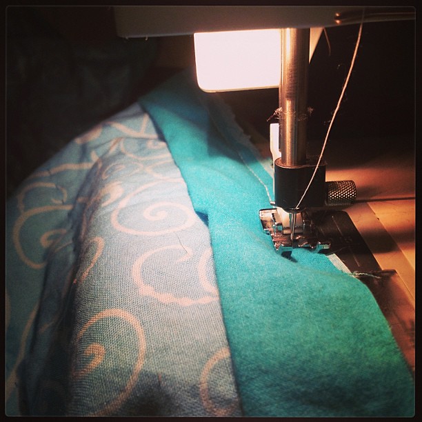 Sewing on my first handmade binding! #soclose
