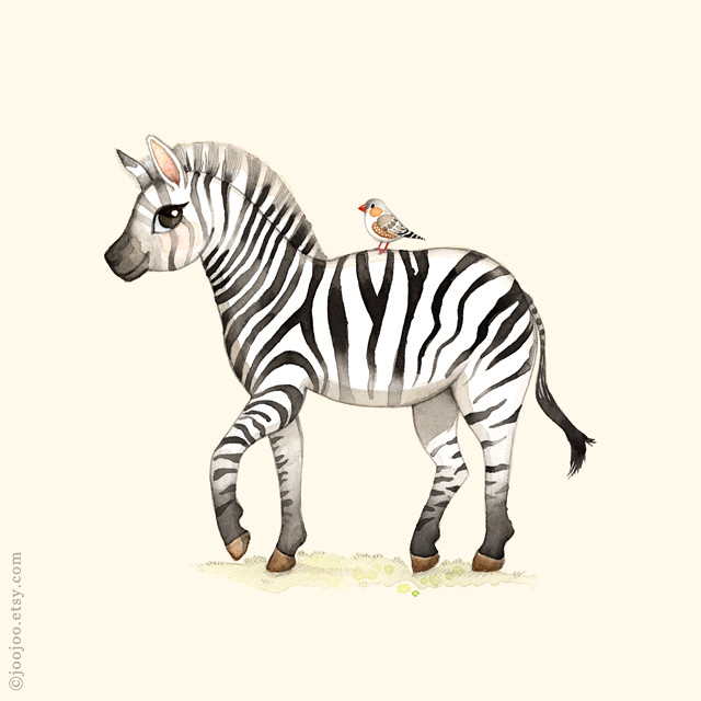 Zebra watercolor painting