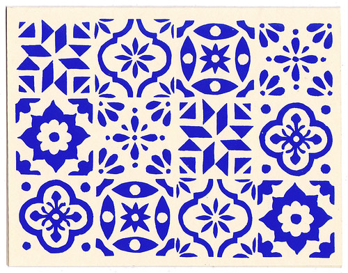 Blue Spanish Tile card