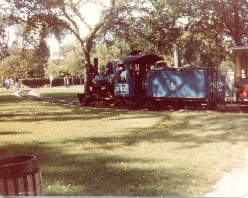 The narrow guage train ride at Chicago's Brookfield Zoo.  Brookfield Illinois.  September 1982. by Eddie from Chicago