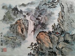 Waterfall Picture in traditional style by Paul&Siu