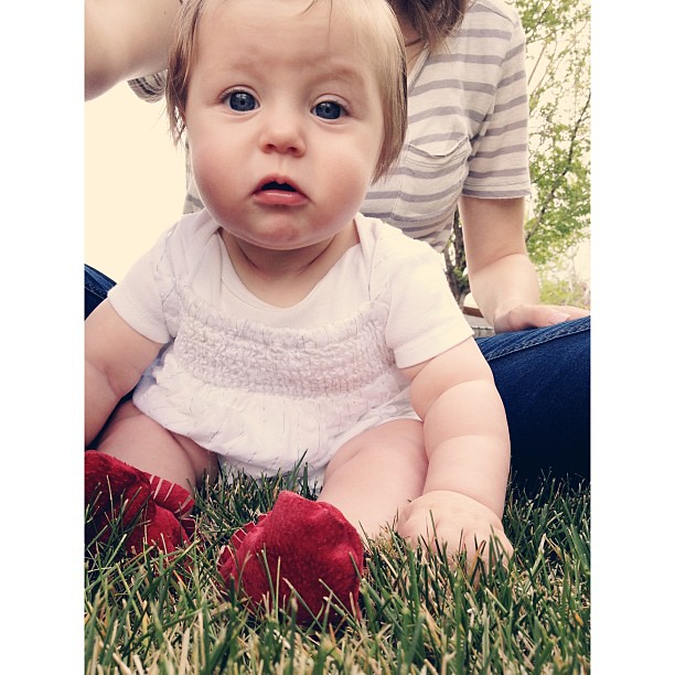 Not sure how she feels about this thing they call grass. #welovebunny #vscocam #vscocam_kids #afterlight
