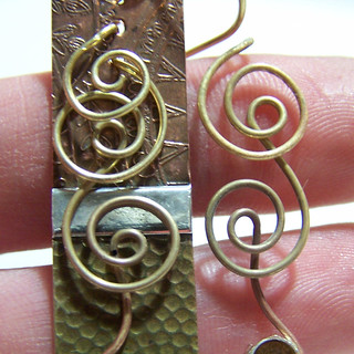 Etched, Soldered, and Wirework Earring