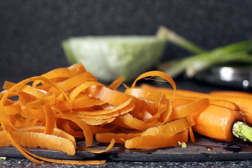 carrot peels and ribbons