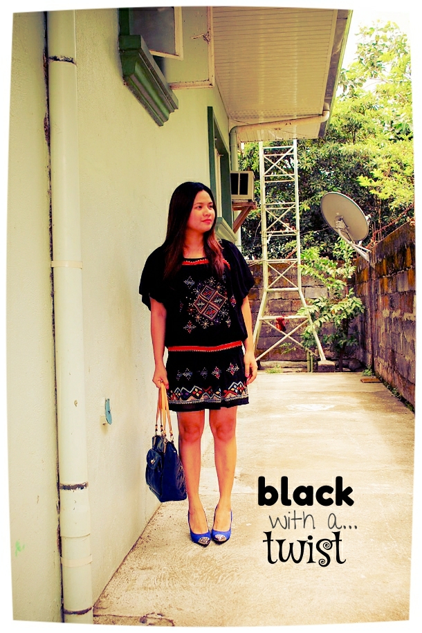 thrift black boho dress
