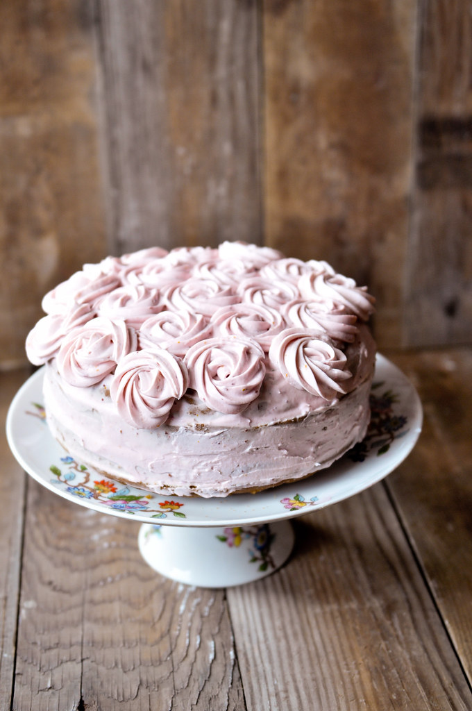 Four Layer Carrot Cake with Berry Frosting