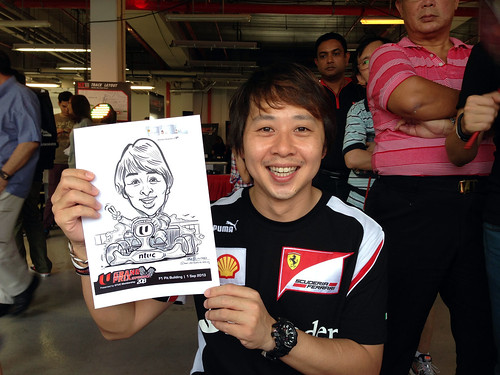 caricature live sketching for NTUC U Grand Prix Experience 2013 - 9