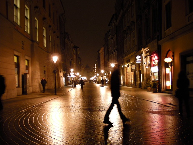 Krakow Street at Night