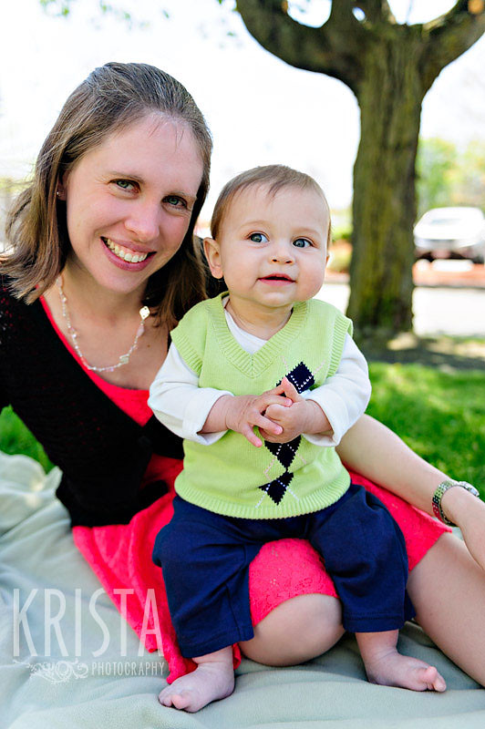 Springtime baby boy eight month portrait session
