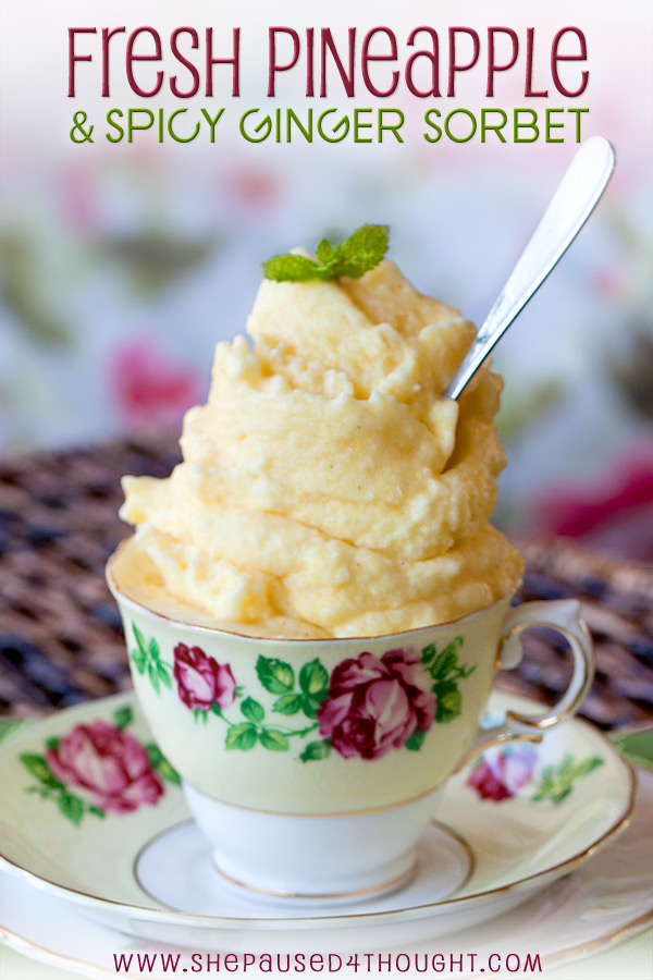 Fresh pineapple sorbet | She Paused 4 Thought
