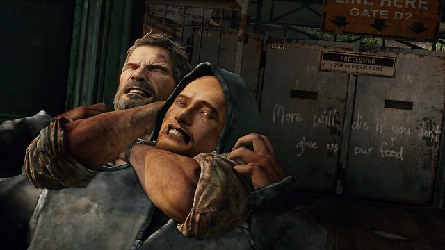 The Last of Us for PS3 - joel chokehold on hunter