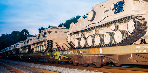 usa military tanks on train cars by DigiDreamGrafix.com