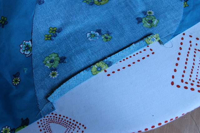 Neaten edge, here I have used an overcast machine stitch and sewn the seam allowance together