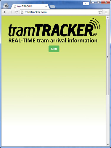 Useless home page of TramTracker