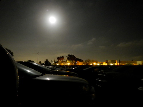 supermoon over the drive-in