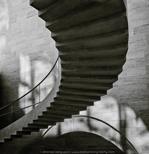 Floating stairs at MUDAM by Alsal Photography