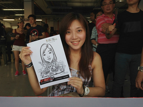 caricature live sketching for NTUC U Grand Prix Experience 2013 - 8