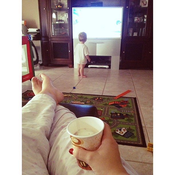 Enjoying my coffee while Will enjoys Mickey Mouse Clubhouse. #pictapgo_app