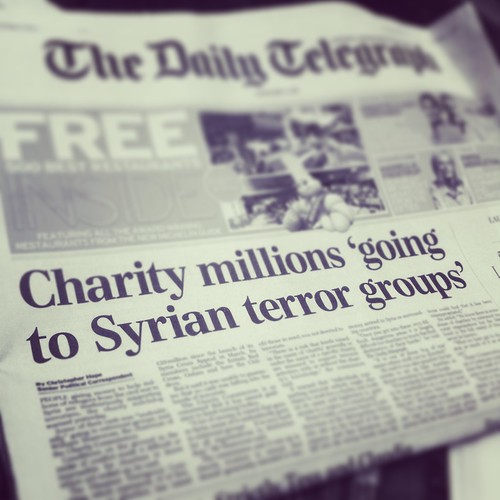 Headline: Charity millions 'going to Syrian terror groups'
