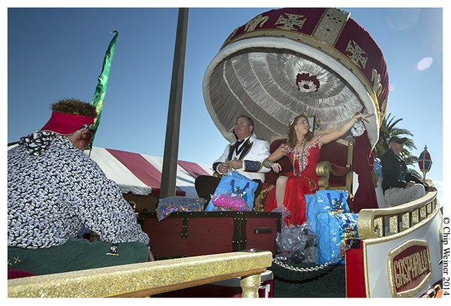 Gasparilla King Philip Carroll and Queen Colleen Pizzo on the Royal float