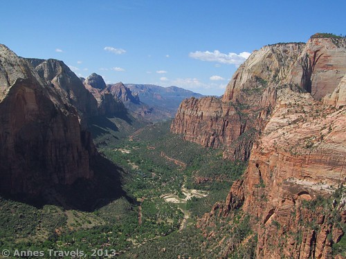 Looking down Zion Canyon from the top of Angel's Landing, Zion National Park, Utah