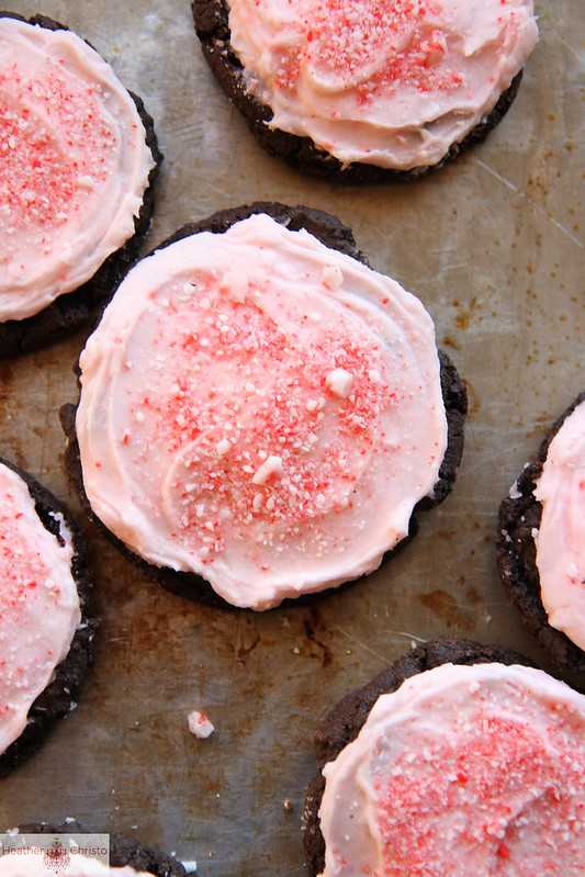 Chocolate Peppermint Frosted Cookies