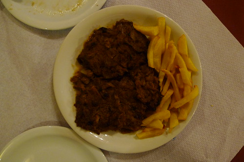 Iman (Eggplant) and Fried Potatoes - Restaurant Karima - Nafplio, Greece