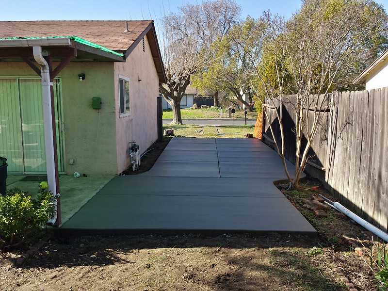 Side Yard Concrete With Patio Extension In Vacaville