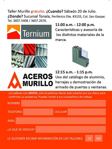 Taller Murillo en Sucursal Tonalá Ternium y Aluminio by Aceros Murillo