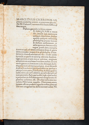 Incipit title of Cicero, Marcus Tullius: De officiis