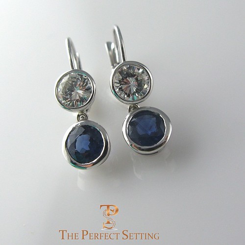 Classic is always stylish - and I made these for one very stylish client! #diamond  #earrings #sapphire #gold #jewelry #envy #everyday #engagement #wedding #specialoccasion #luxury #classic #style #fashion #ilovemyjob #beautiful by the-perfect-setting-jewelry