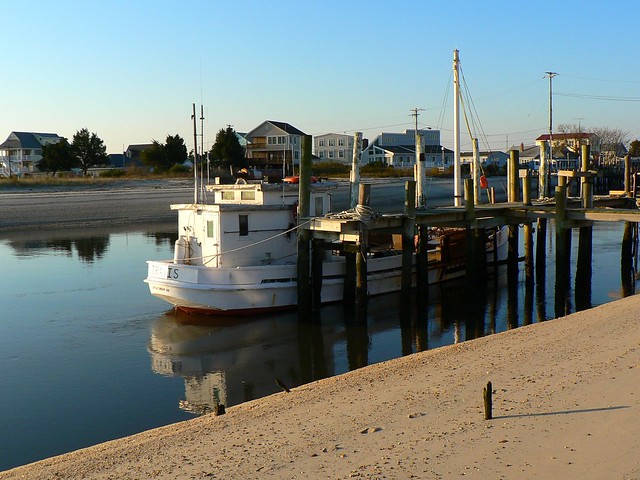 docked at low tide