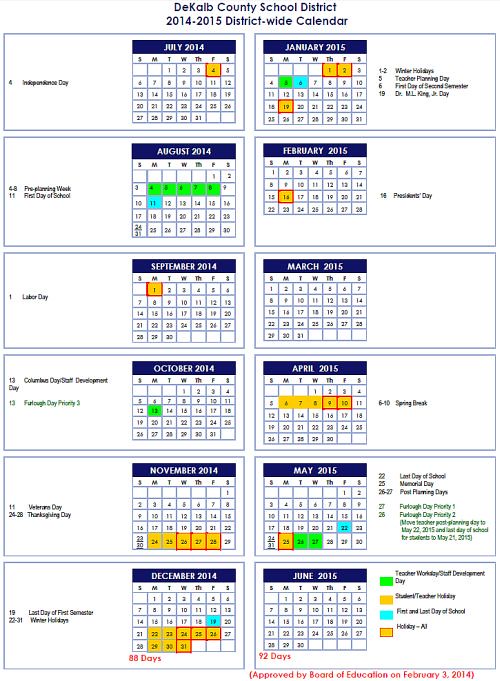 Heneghan’s Dunwoody Blog 2014 DeKalb County School Calendar