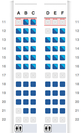 American Airlines inaugural A321-Transcon flight LAX to JFK Main Cabin