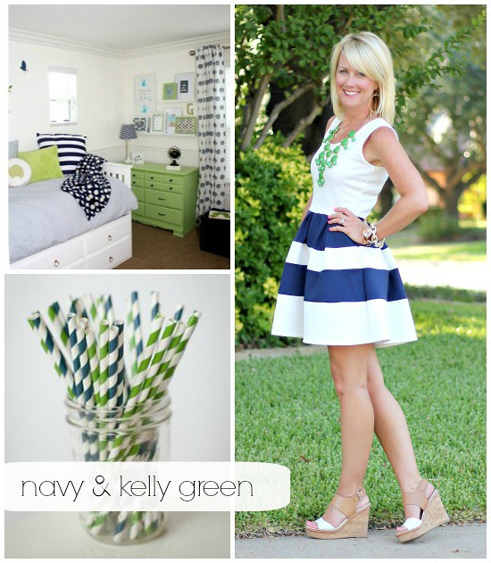 Hi Sugarplum | {Outfit Inspiration} Navy & Kelly Green