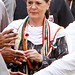 Congress workers greet Sonia Gandhi, Rahul Gandhi 02
