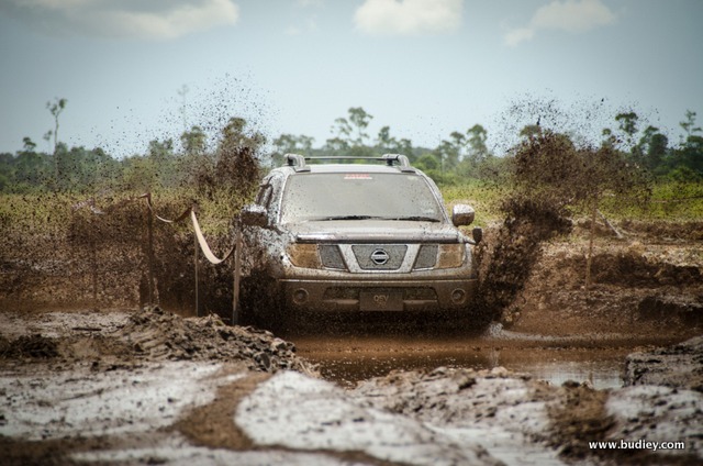 Getting all dirty in the mud track