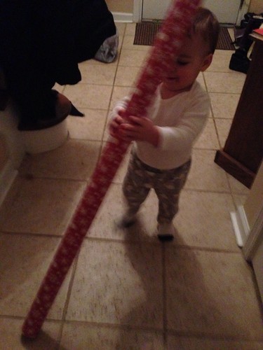 Elliott Playing with Wrapping Paper