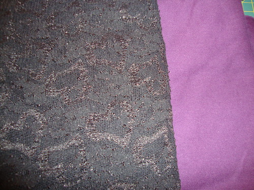 stretch lace and purple knit from Discount Fabrics in SD