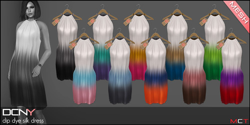 DCNY Dip Dye Silk Dress Colors