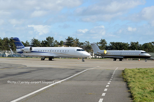 VQ-BNQ Canadair CRJ-SE & N895CL Canadair Challenger 850 by Jersey Airport Photography