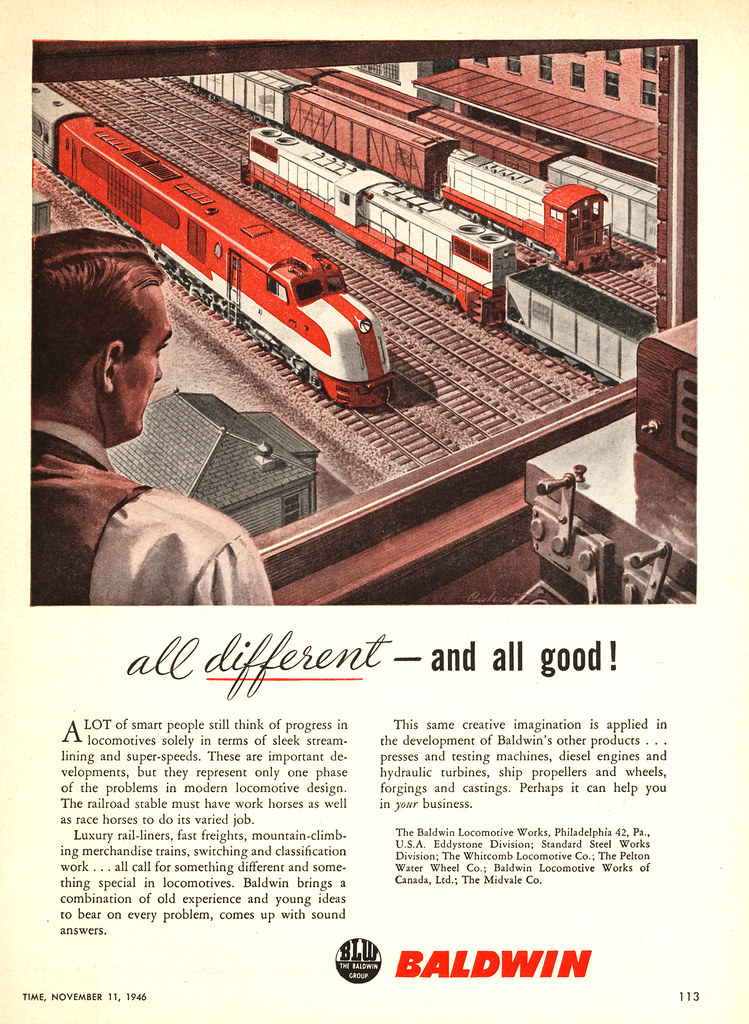 Baldwin diesel locomotive ad 1946