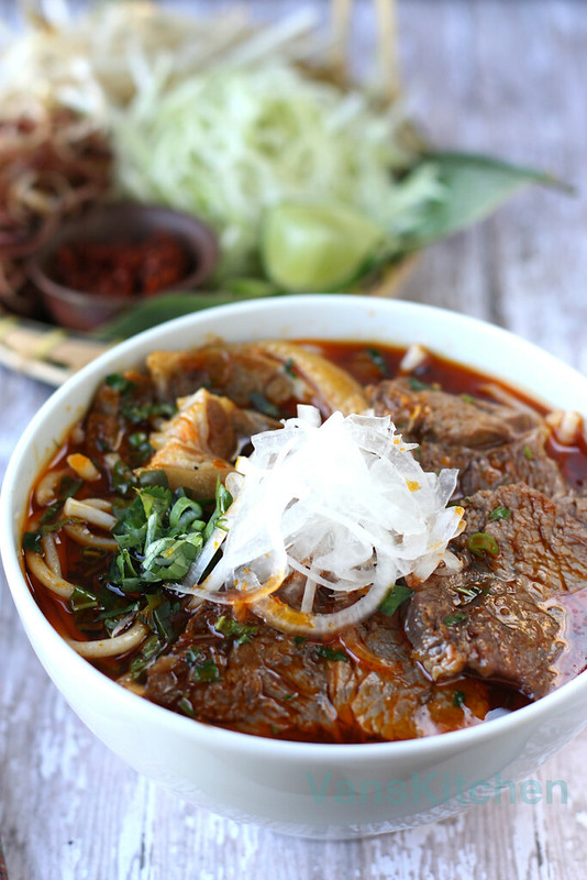 Vietnamese spicy beef noodle soup (Bún Bò Huế)