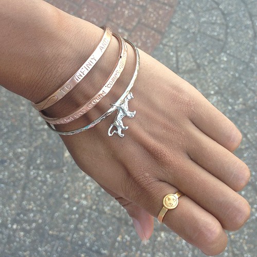 Looveeee my new @outerbridgejewelry pieces (rose gold bangles and ring) so cute!  Thank you @pookieouterbridge ! Xox