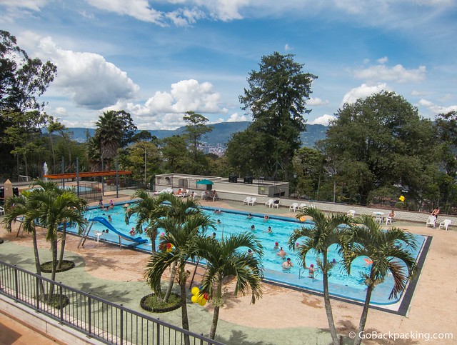 One of the many pools at the Parque Recreativo Comfama La Estrella