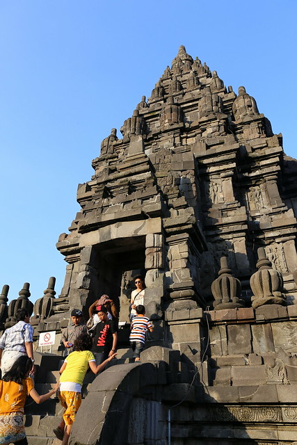 Locals and tourists alike swarming the Prambanan Temples
