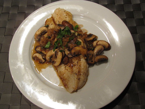Sautéed Fish with Savory Mushrooms