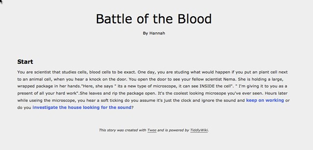 Battle of Blood interactive fiction